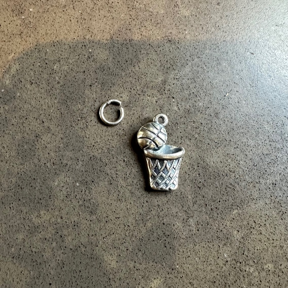 James Avery Basketball and Hoop Charm